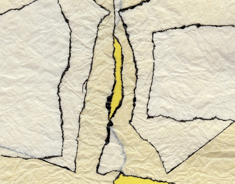 Abstract Collage in Yellow, crop